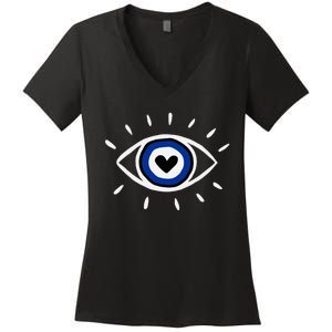 Evil Eye Spiritual Protection Esoteric Mystical Themed Women's V-Neck T-Shirt