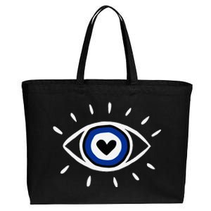 Evil Eye Spiritual Protection Esoteric Mystical Themed Cotton Canvas Jumbo Tote