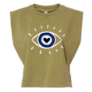 Evil Eye Spiritual Protection Esoteric Mystical Themed Garment-Dyed Women's Muscle Tee