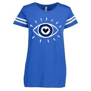 Evil Eye Spiritual Protection Esoteric Mystical Themed Enza Ladies Jersey Football T-Shirt