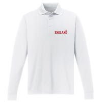 England English Soccer English Flag Performance Long Sleeve Polo