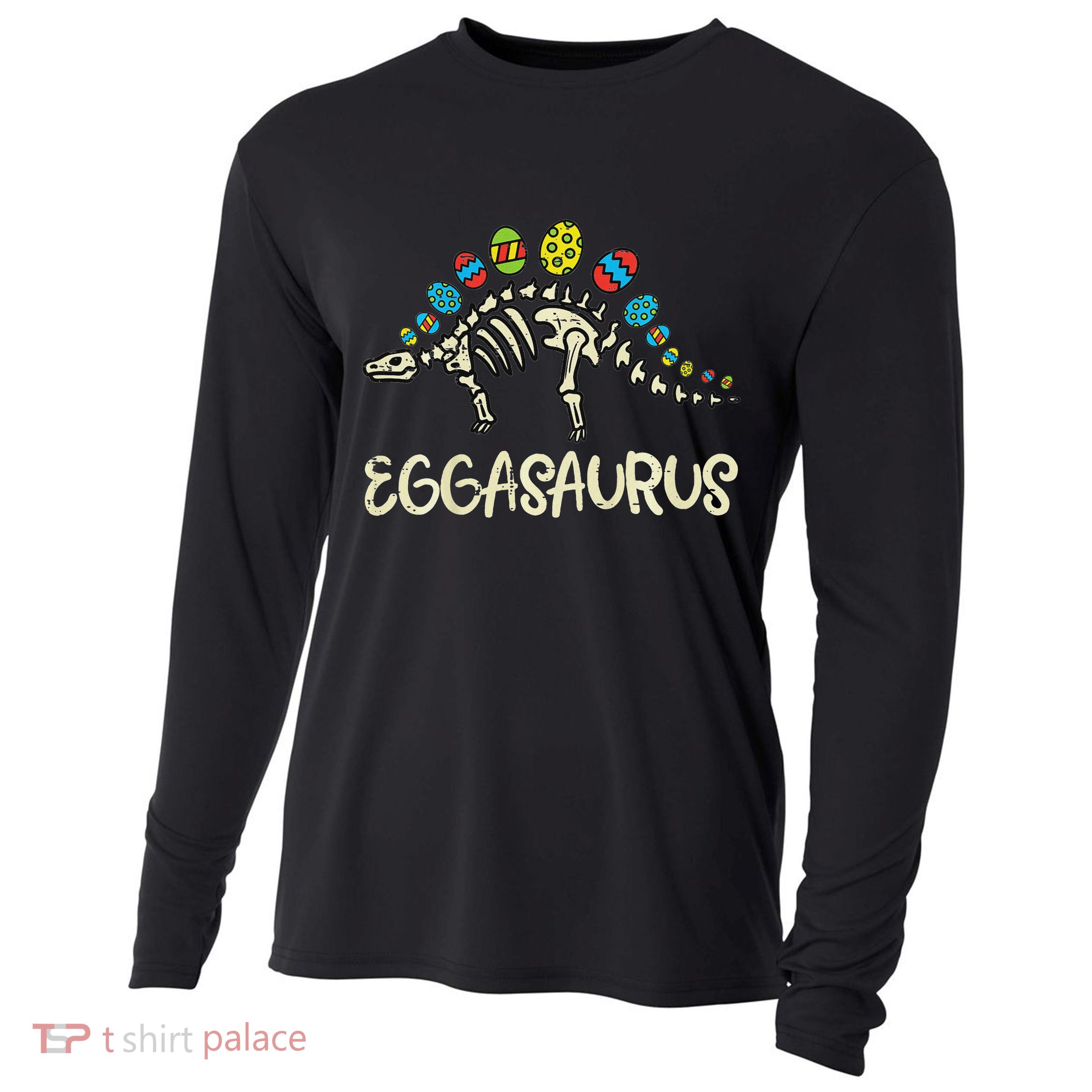 Eggasaurus Easter Stegosaurus Dinosaur  Cooling Performance Long Sleeve Crew