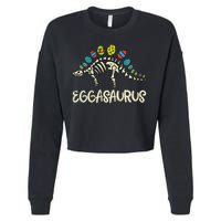 Eggasaurus Easter Stegosaurus Dinosaur  Cropped Pullover Crew