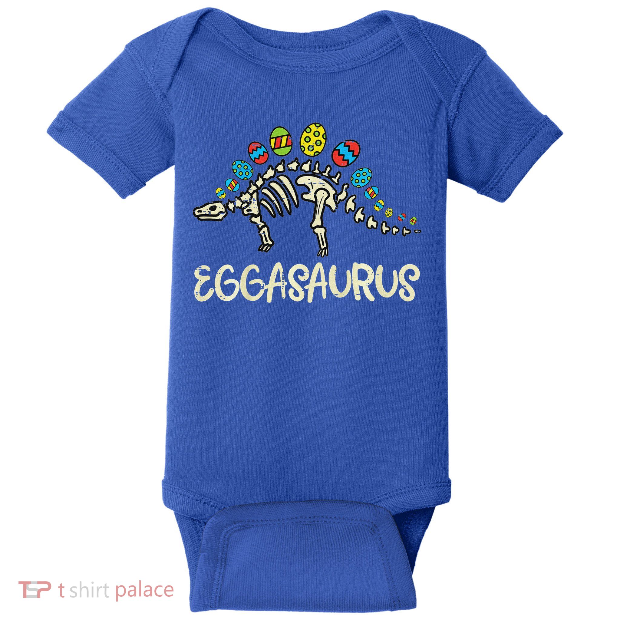 Eggasaurus Easter Stegosaurus Dinosaur  Baby Bodysuit