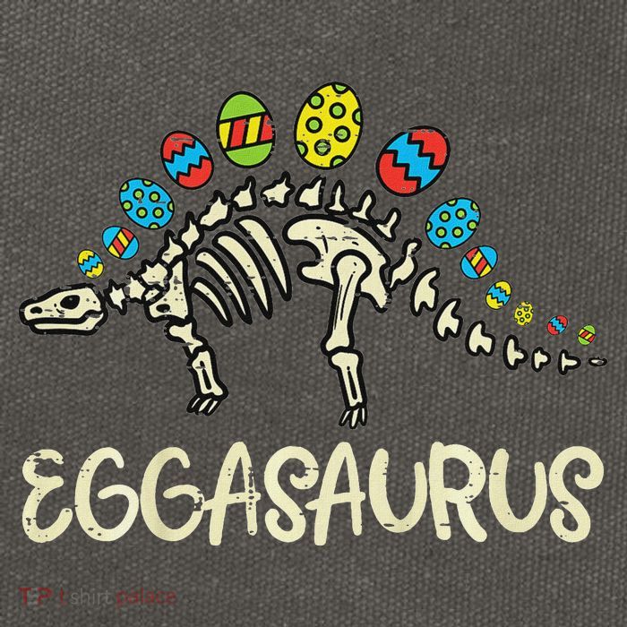 Eggasaurus Easter Stegosaurus Dinosaur  Cotton Canvas Backpack