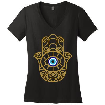 Evil Eye Spiritual Protection Third Eye Women's V-Neck T-Shirt