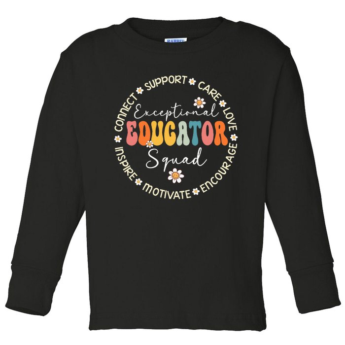 Exceptional Educator Squad Special Needs Education Teacher Toddler Long Sleeve Shirt