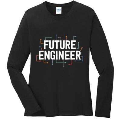 Electrical Engineering Shirts Circuit Kids Future Engineer Ladies Long Sleeve Shirt