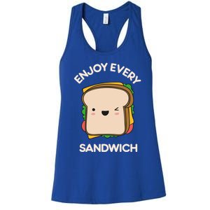 Enjoy Every Sandwich Kawaii Cute Foodie Warren Zevon Quote Funny Gift Women's Racerback Tank