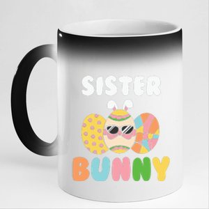 Easter Egg Sister Bunny Matching Family Easter Day Gift 11oz Black Color Changing Mug