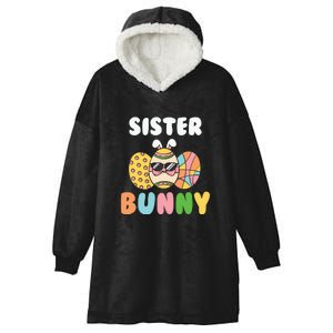 Easter Egg Sister Bunny Matching Family Easter Day Gift Hooded Wearable Blanket