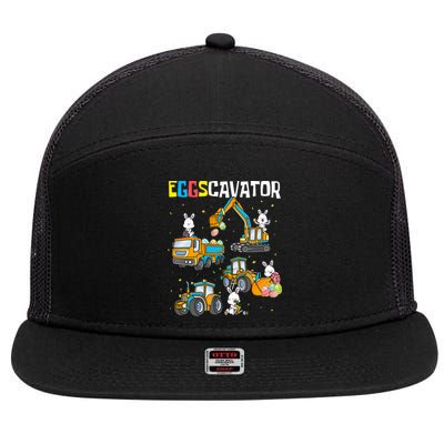 Eggscavator Easter S Construction Trucks 7 Panel Mesh Trucker Snapback Hat