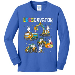 Eggscavator Easter S Construction Trucks Kids Long Sleeve Shirt