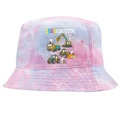 Eggscavator Easter S Construction Trucks Tie-Dyed Bucket Hat