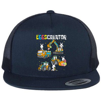 Eggscavator Easter S Construction Trucks Flat Bill Trucker Hat