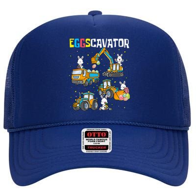 Eggscavator Easter S Construction Trucks High Crown Mesh Back Trucker Hat