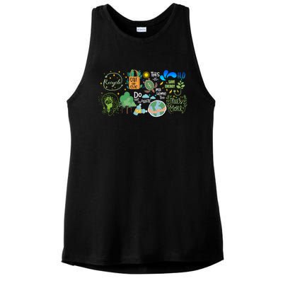 Eco Energy Save The Planet Climate Change Earth Day Gift Ladies PosiCharge Tri-Blend Wicking Tank