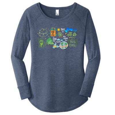 Eco Energy Save The Planet Climate Change Earth Day Gift Women's Perfect Tri Tunic Long Sleeve Shirt