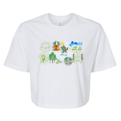 Eco Energy Save The Planet Climate Change Earth Day Gift Bella+Canvas Jersey Crop Tee