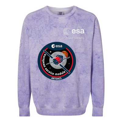 Esa European Space Agency Mission Esm Artemis Patch Colorblast Crewneck Sweatshirt