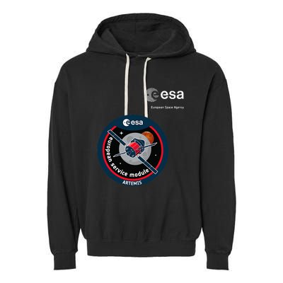 Esa European Space Agency Mission Esm Artemis Patch Garment-Dyed Fleece Hoodie