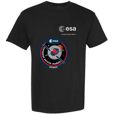 Esa European Space Agency Mission Esm Artemis Patch Garment-Dyed Heavyweight T-Shirt