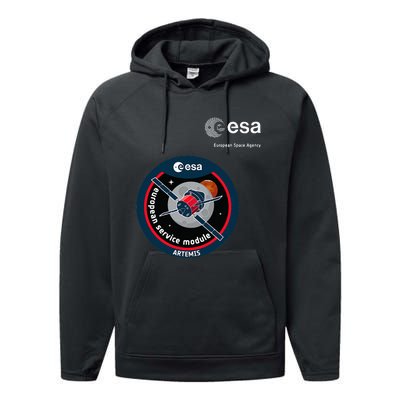 Esa European Space Agency Mission Esm Artemis Patch Performance Fleece Hoodie