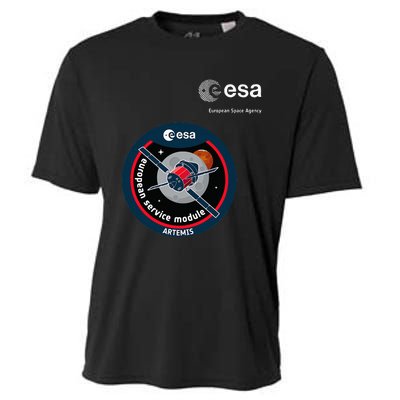 Esa European Space Agency Mission Esm Artemis Patch Cooling Performance Crew T-Shirt