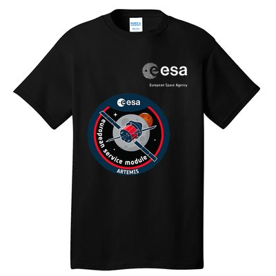 Esa European Space Agency Mission Esm Artemis Patch Tall T-Shirt