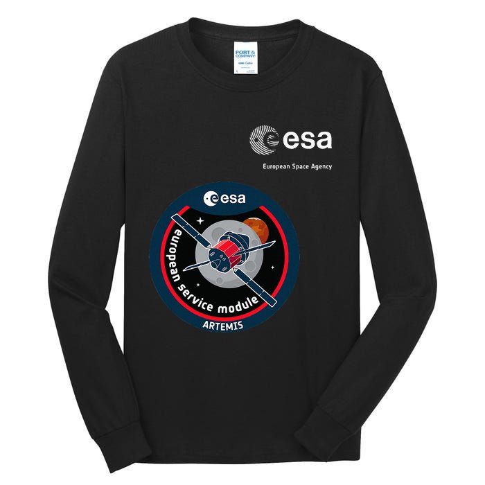 Esa European Space Agency Mission Esm Artemis Patch Tall Long Sleeve T-Shirt