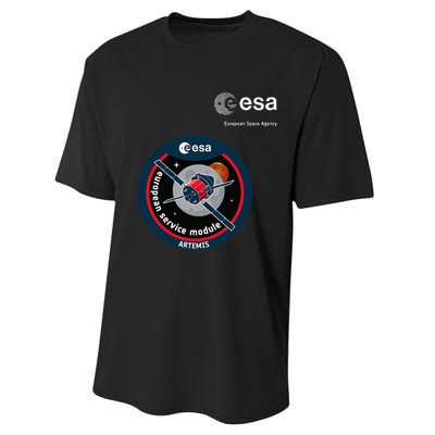 Esa European Space Agency Mission Esm Artemis Patch Performance Sprint T-Shirt