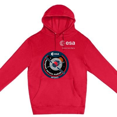 Esa European Space Agency Mission Esm Artemis Patch Premium Pullover Hoodie