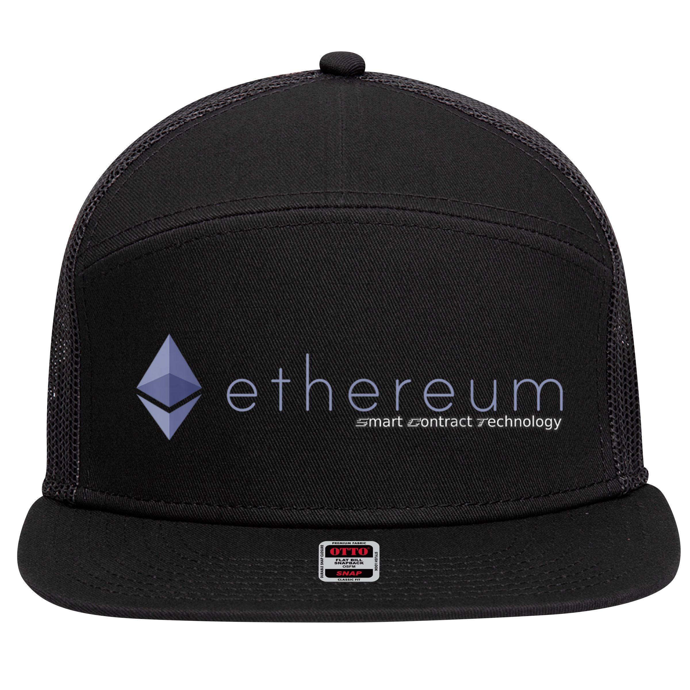 Ethereum ETH Smart Contract Technology 7 Panel Mesh Trucker Snapback Hat