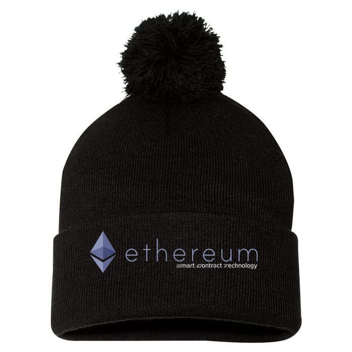 Ethereum ETH Smart Contract Technology Pom Pom 12in Knit Beanie
