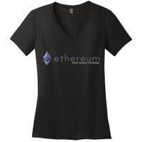 Ethereum ETH Smart Contract Technology Women's V-Neck T-Shirt