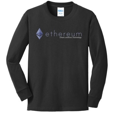 Ethereum ETH Smart Contract Technology Kids Long Sleeve Shirt