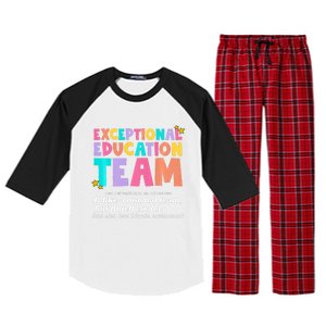 Exceptional Education Team Sped Ese Teacher Definition Quote Raglan Sleeve Pajama Set