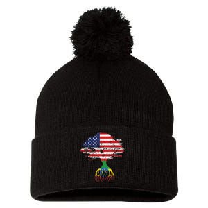 Ethiopian Ethiopia T Gift For Ethiopian People Pom Pom 12in Knit Beanie