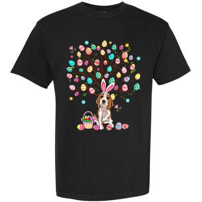 Easter Eggs Tree Beagle Dog Wearing Bunny Ear Garment-Dyed Heavyweight T-Shirt