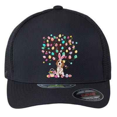 Easter Eggs Tree Beagle Dog Wearing Bunny Ear Flexfit Unipanel Trucker Cap