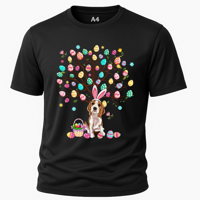 Easter Eggs Tree Beagle Dog Wearing Bunny Ear Performance Shirt