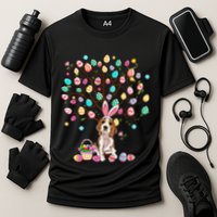 Easter Eggs Tree Beagle Dog Wearing Bunny Ear Performance Shirt