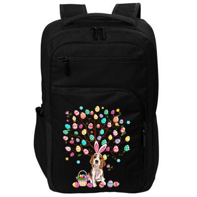 Easter Eggs Tree Beagle Dog Wearing Bunny Ear Impact Tech Backpack