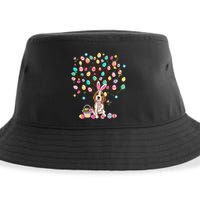Easter Eggs Tree Beagle Dog Wearing Bunny Ear Sustainable Bucket Hat
