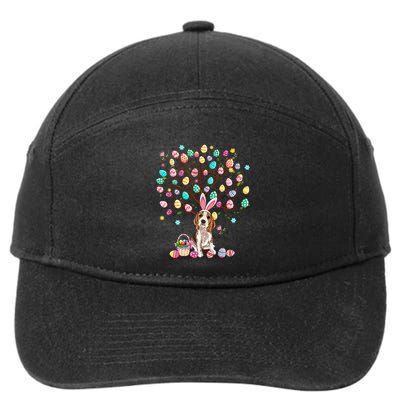 Easter Eggs Tree Beagle Dog Wearing Bunny Ear 7-Panel Snapback Hat