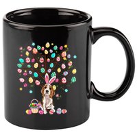 Easter Eggs Tree Beagle Dog Wearing Bunny Ear 11oz C Handle Ceramic Mug