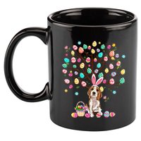 Easter Eggs Tree Beagle Dog Wearing Bunny Ear 11oz C Handle Ceramic Mug