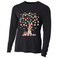 Easter Eggs Tree Beagle Dog Wearing Bunny Ear Cooling Performance Long Sleeve Crew