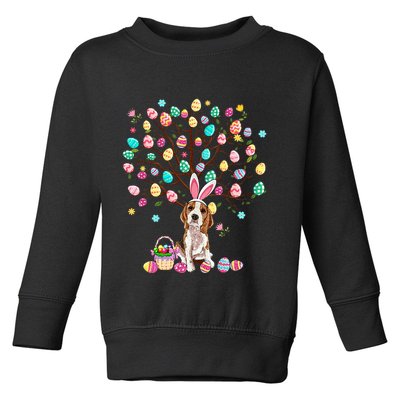 Easter Eggs Tree Beagle Dog Wearing Bunny Ear Toddler Sweatshirt