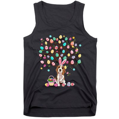 Easter Eggs Tree Beagle Dog Wearing Bunny Ear Tank Top